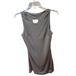 VINTAGE‎ Byer Too! California Black Sleeveless Dress Rhinestone  L 270